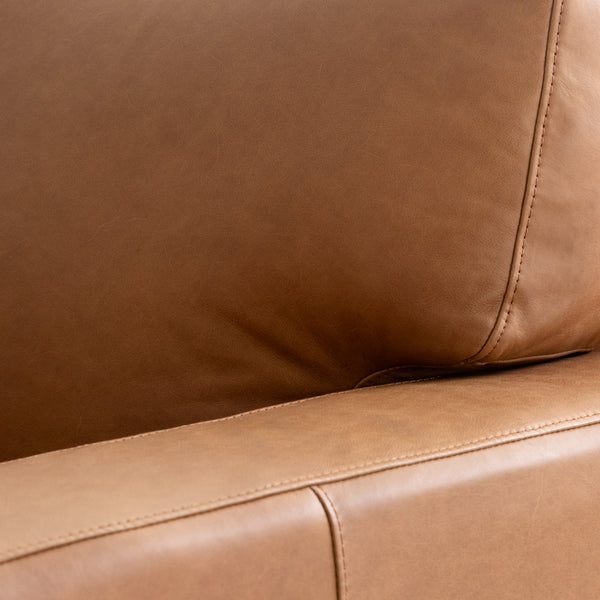 Tolland LAF Chaise Shaped Sectional Chestnut leather