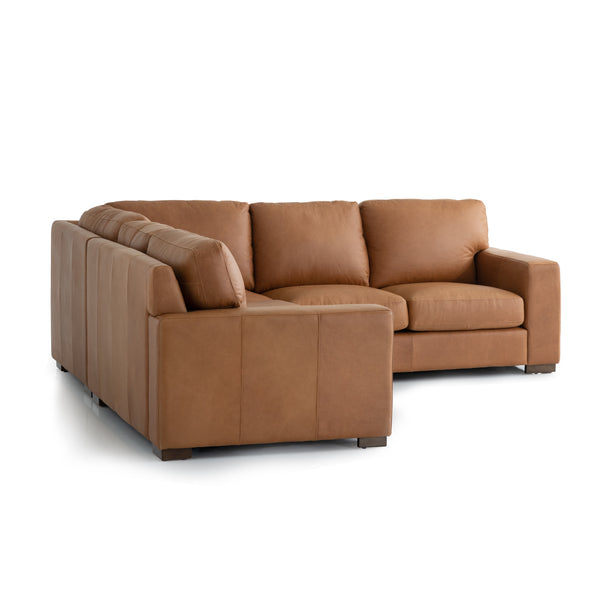 Tolland L Shaped Sectional Chestnut leather