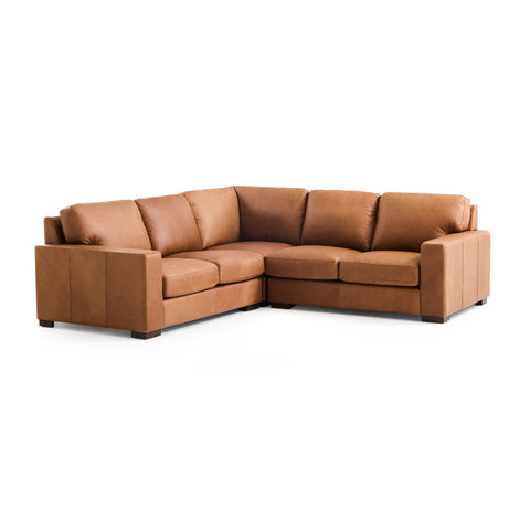 Tolland L Shaped Sectional Chestnut leather