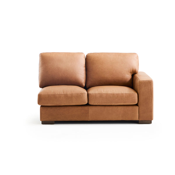 Tolland L Shaped Sectional Chestnut leather