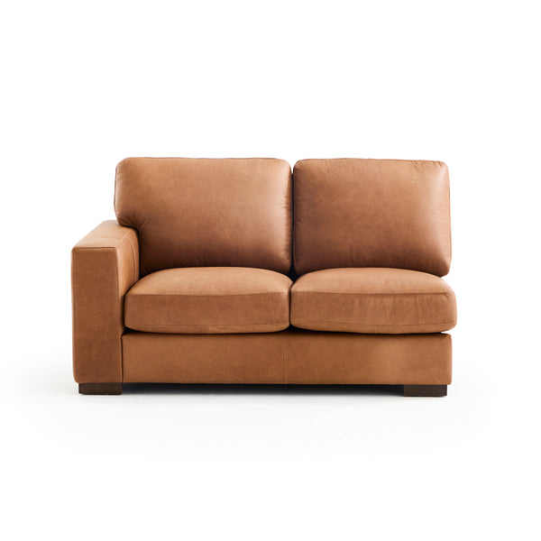 Tolland L Shaped Sectional Chestnut leather