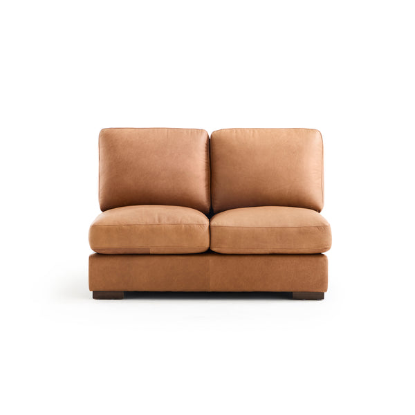 Tolland U Shaped Sectional Chestnut leather