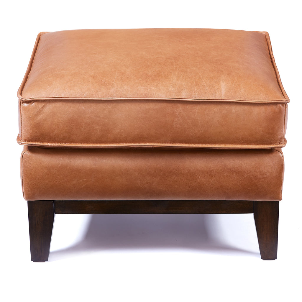 Wells Collection Ottoman Chestnut leather Bayview Furniture