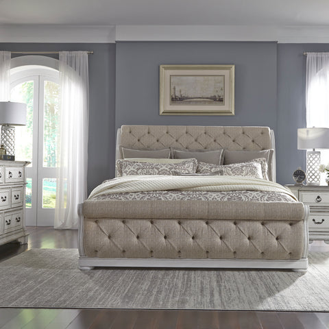 Liberty Furniture 520-BR-QUSLDMN Queen Uph Sleigh Bed, Dresser & Mirror, Night Stand
