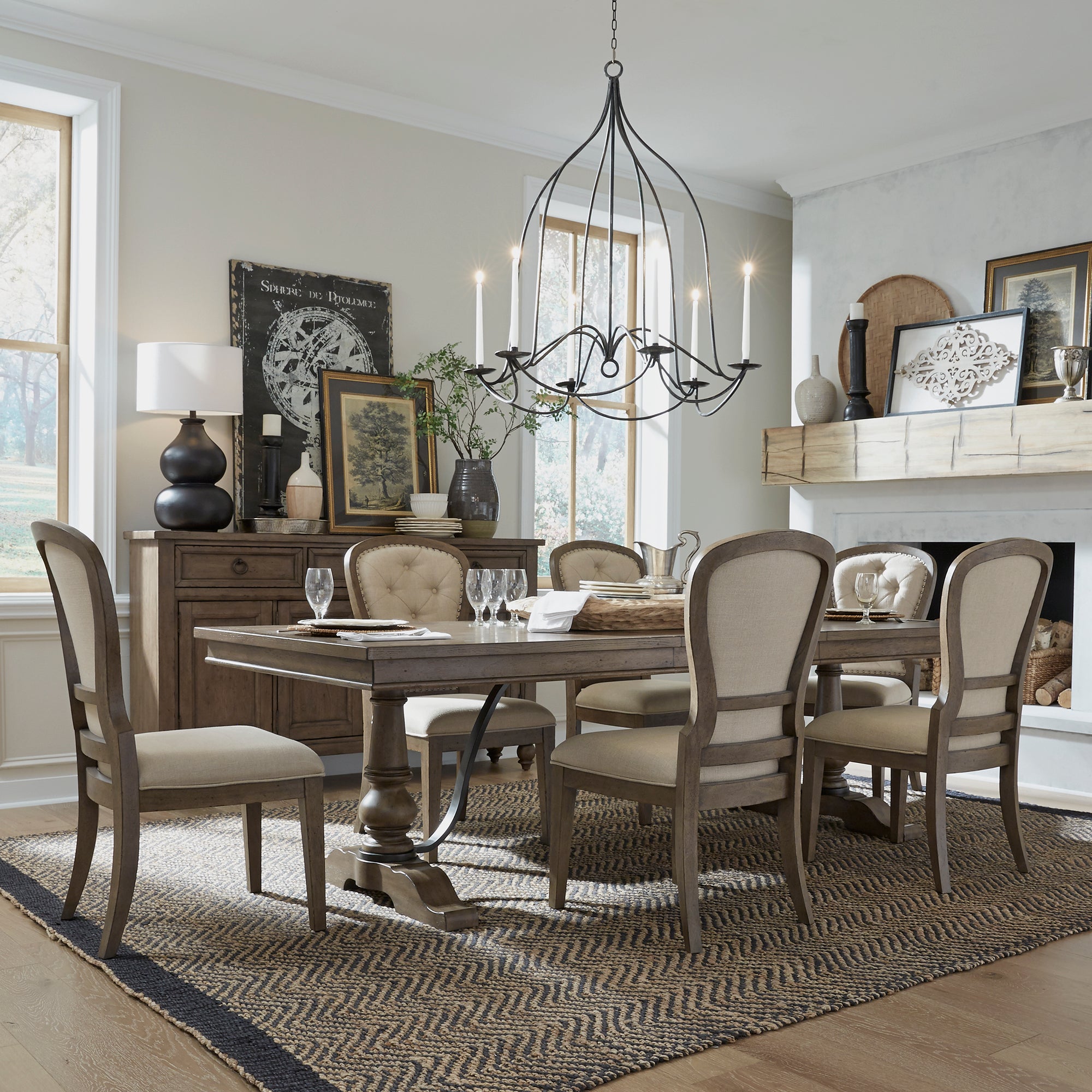 Liberty Furniture 615-DR-O7TRS Optional 7 Piece Trestle Table Set