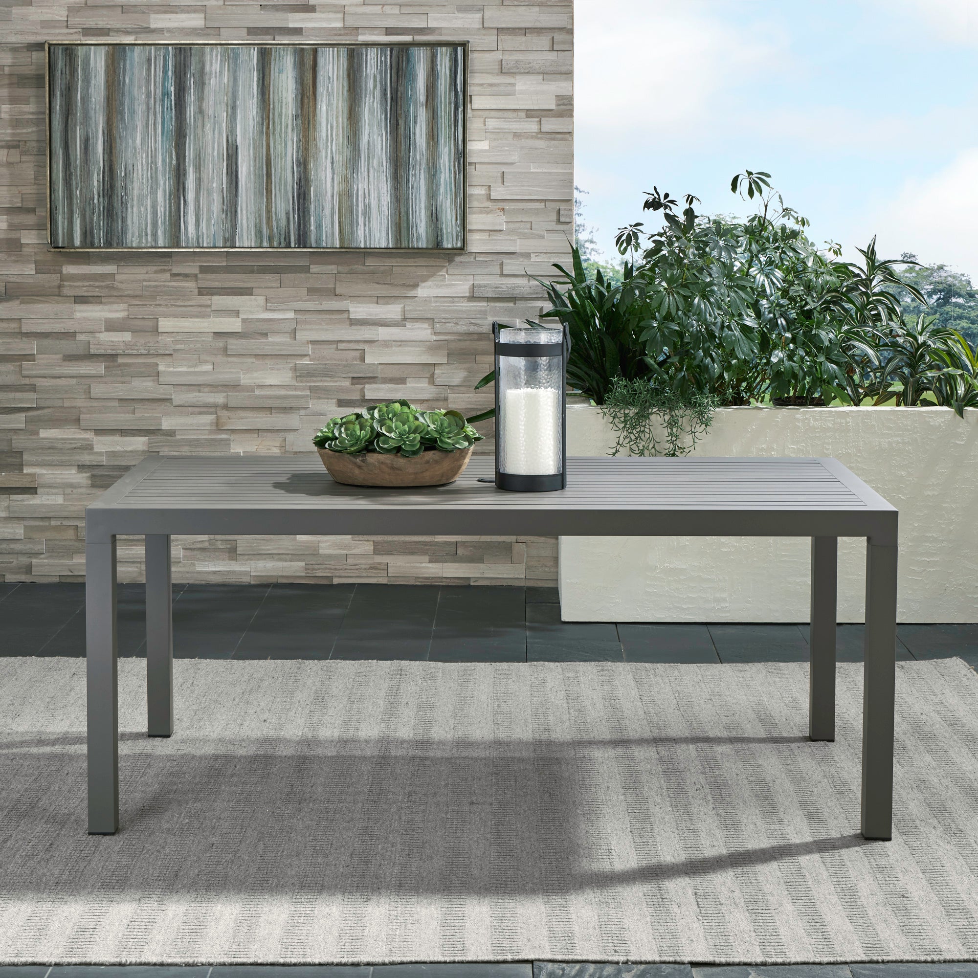 Liberty Furniture 3001-ODT3671-GT Outdoor Rectangular Leg Table - Granite