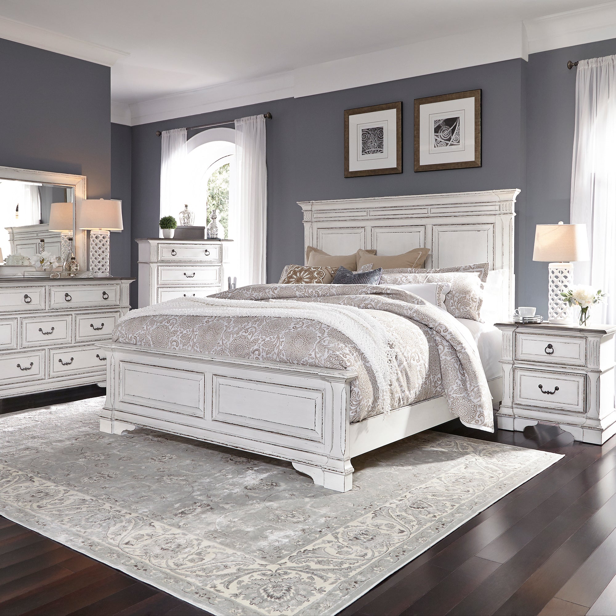 Liberty Furniture 520-BR-QPBDMCN Queen Panel Bed, Dresser & Mirror, Chest, Night Stand