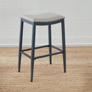 Liberty Furniture 179-B000130-N Backless Uph Barstool- Navy