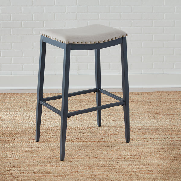 Liberty Furniture 179-B000130-N Backless Uph Barstool- Navy