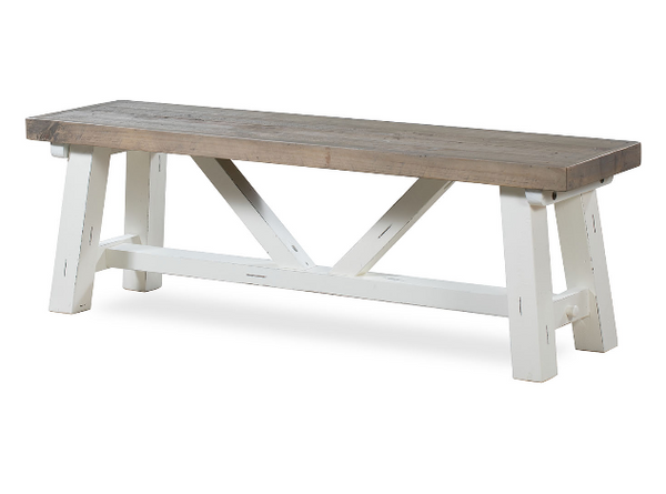 Chester Dining Bench Distressed White finish