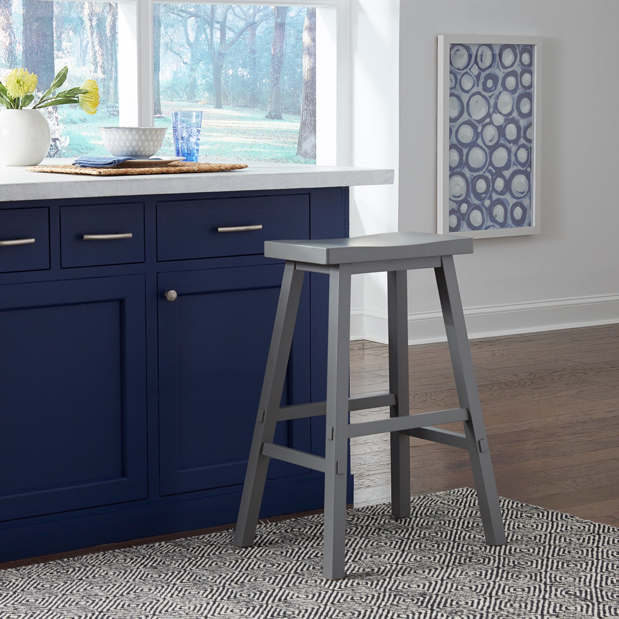 Liberty Furniture A38-B1830-G 30 Inch Sawhorse Stool- Gray