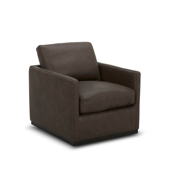Liberty Furniture 713-ACH15-DB-L Leather Swivel Accent Chair - Timber