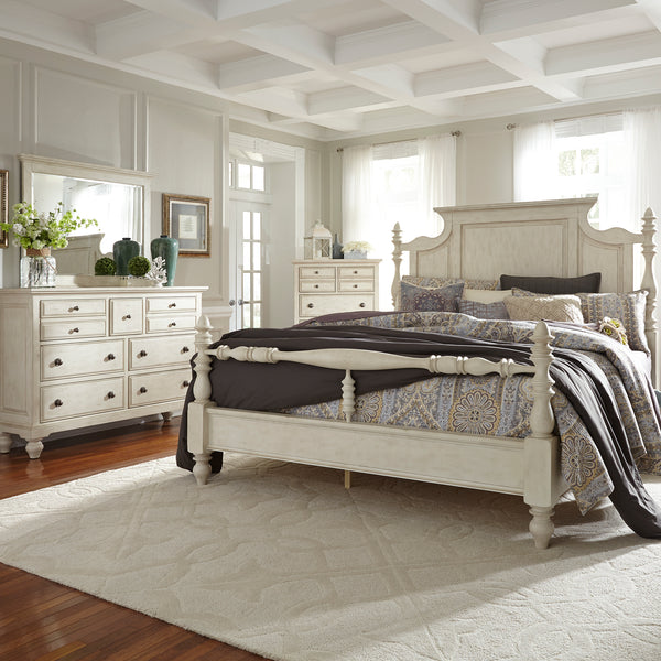 Liberty Furniture 697-BR-KPSDMC King Poster Bed, Dresser & Mirror, Chest