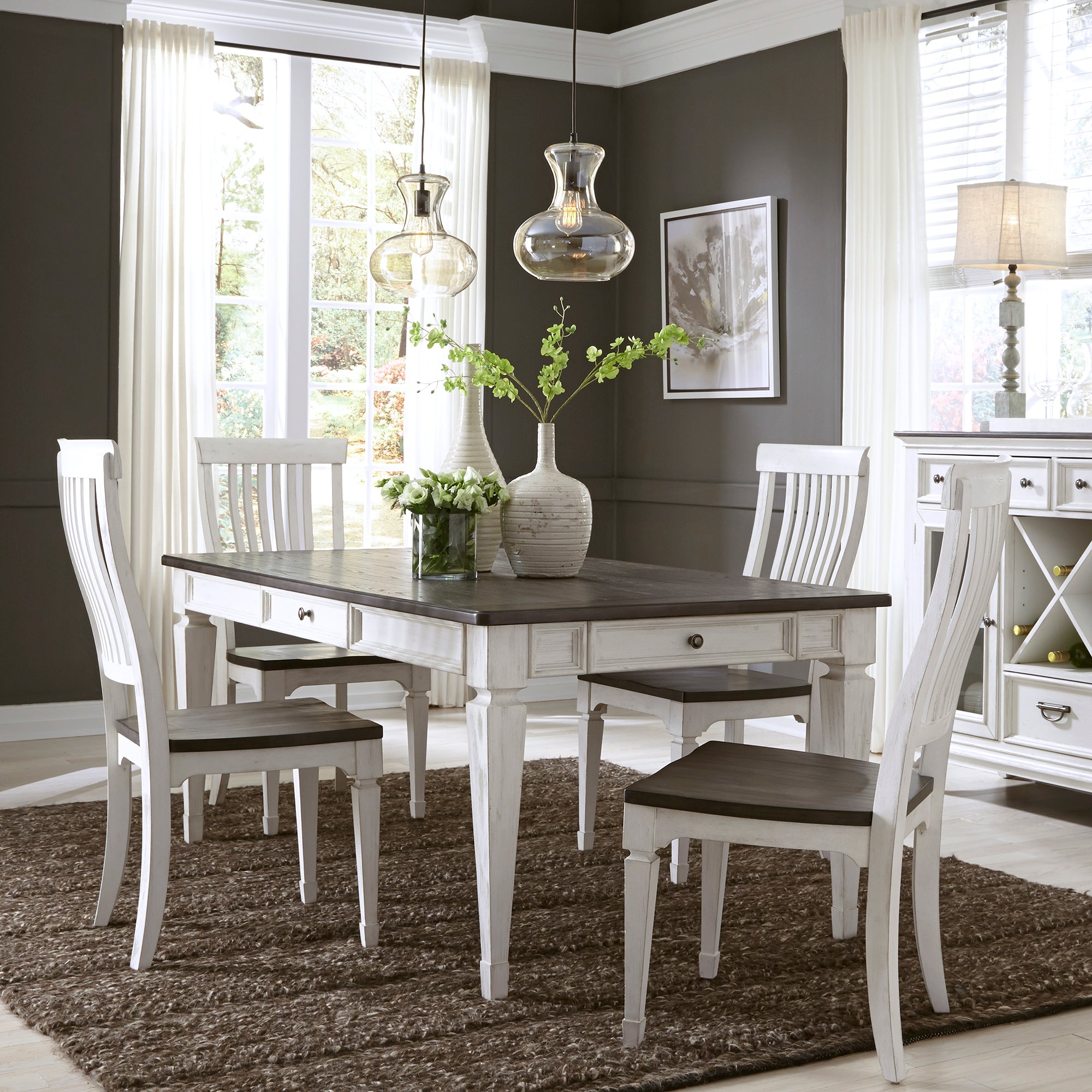 Liberty Furniture 417-DR-5RLS 5 Piece Rectangular Table Set