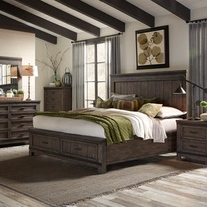 Liberty Furniture 759-BR-QSBDMN Queen Storage Bed, Dresser & Mirror, Night Stand