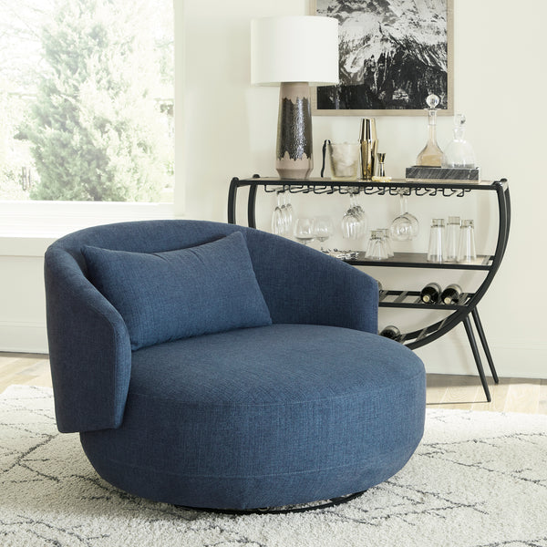 Liberty Furniture 708-ACH15-N Uph Swivel Cuddler Chair - Midnight