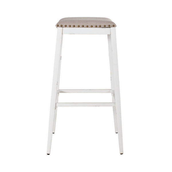 Liberty Furniture 179-B000130-AW Backless Uph Barstool- Antique White