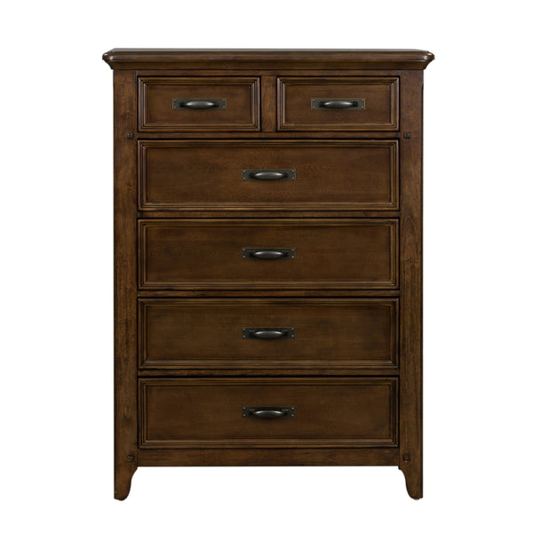 Liberty Furniture 184-BR-QPBDMC Queen Panel Bed, Dresser & Mirror, Chest