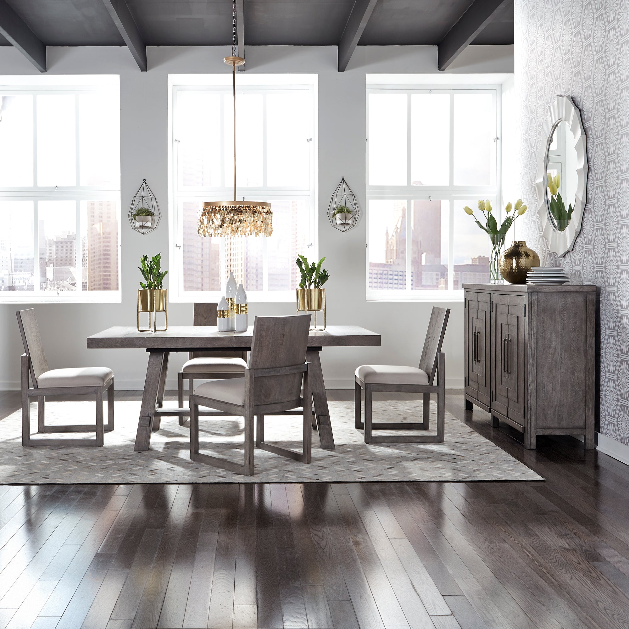 Liberty Furniture 406-DR-O5TRS Opt 5 Piece Trestle Table Set