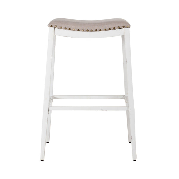 Liberty Furniture 179-B000130-AW Backless Uph Barstool- Antique White