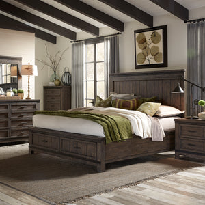Liberty Furniture 759-BR-KSBDMN King Storage Bed, Dresser & Mirror, Night Stand