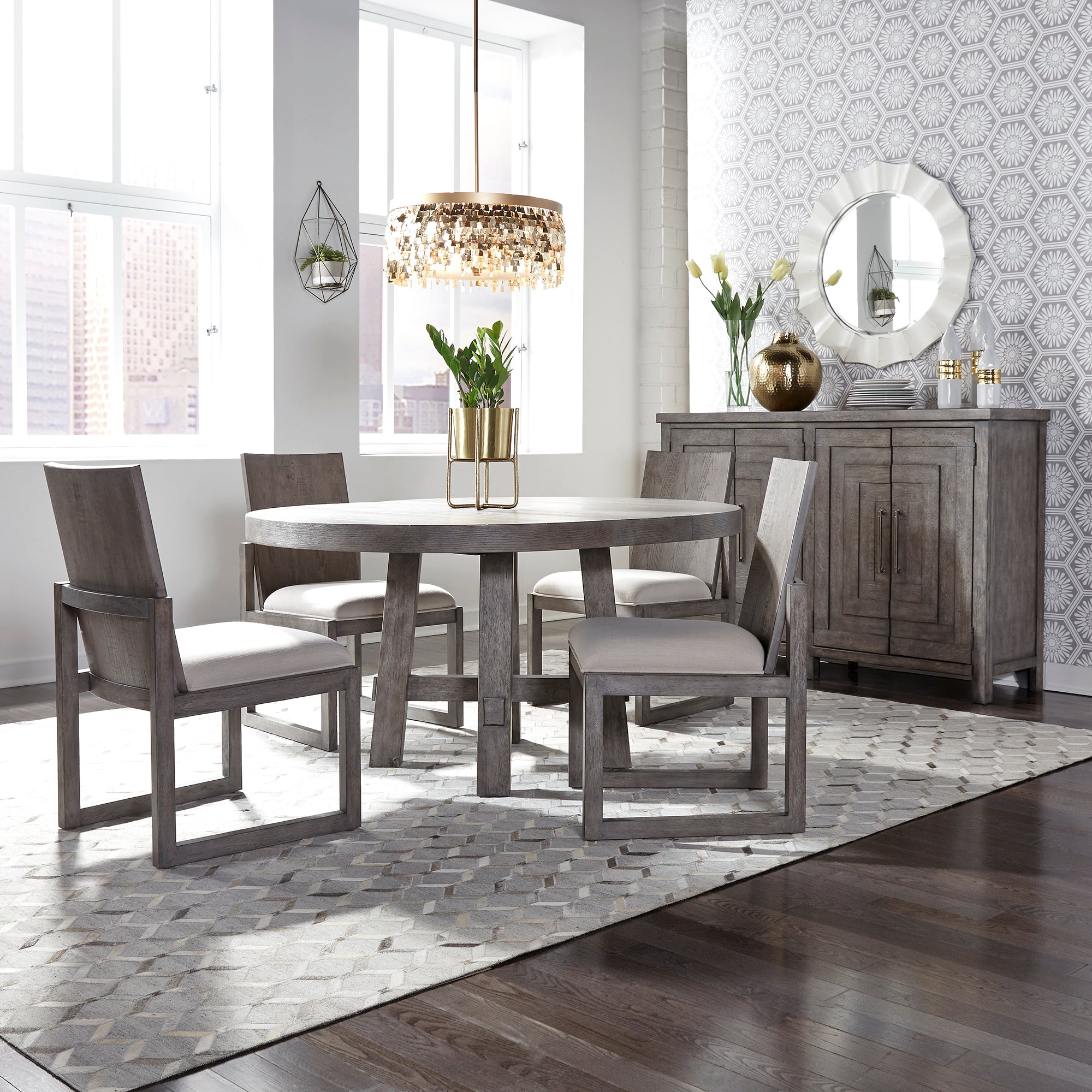 Liberty Furniture 406-DR-O5ROS Opt 5 Piece Round Table Set