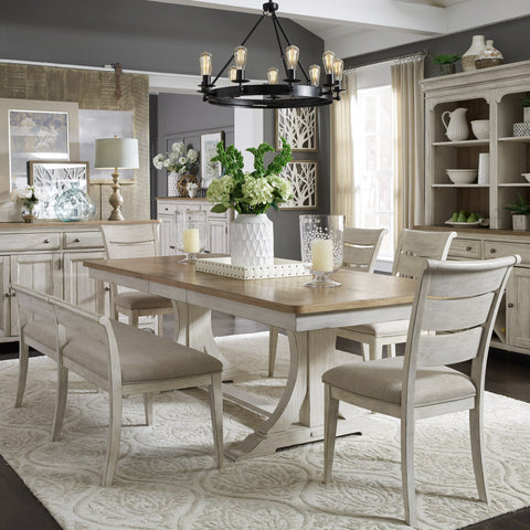 Liberty Furniture 652-DR-O6TRS Opt 6 Piece Trestle Table Set