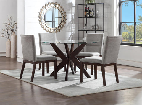 5 Piece Table and Chairs w/48" Glass top