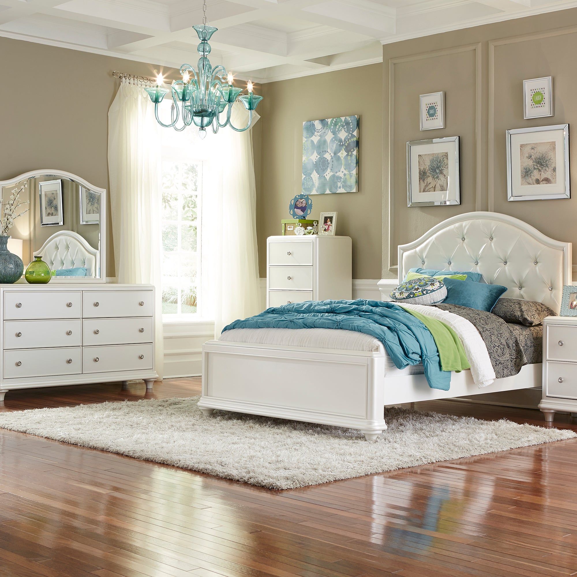 Liberty Furniture 710-YBR-TPBDM Twin Panel Bed, Dresser & Mirror