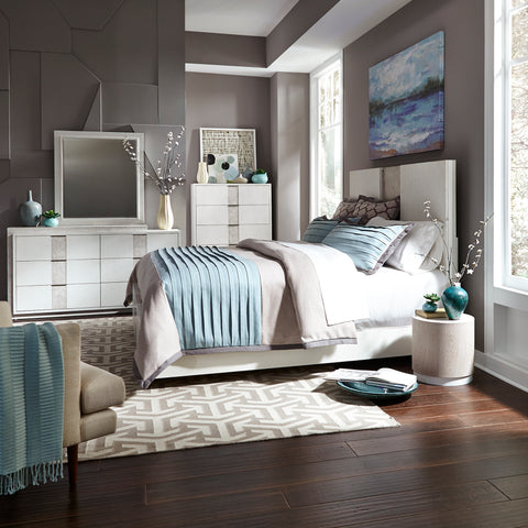 Liberty Furniture 946-BR-KPBDMC King Panel Bed, Dresser & Mirror, Chest
