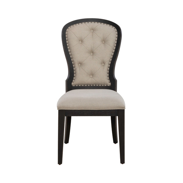 Liberty Furniture 615-C0501S-B Uph Tufted Back Side Chair - Black