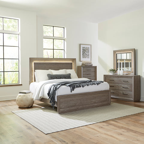 Liberty Furniture 272-BR-KPBDMC King Panel Bed, Dresser & Mirror, Chest