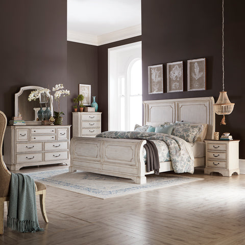 Liberty Furniture 455W-BR-KSLDMCN King Sleigh Bed, Dresser & Mirror, Chest, Night Stand