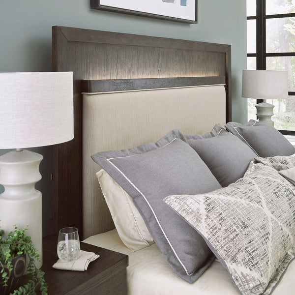 Liberty Furniture 113B-BR-QUBDMN Queen Uph Bed, Dresser & Mirror, Night Stand