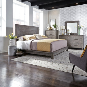 Liberty Furniture 406-BR-KPLDMC King Platform Bed, Dresser & Mirror, Chest