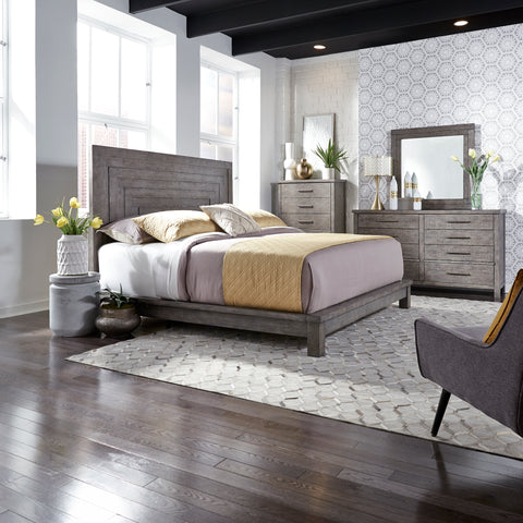 Liberty Furniture 406-BR-QPLDMC Queen Platform Bed, Dresser & Mirror, Chest