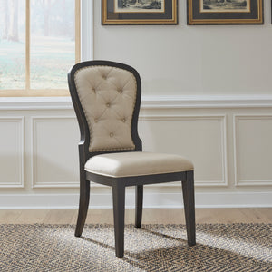 Liberty Furniture 615-C0501S-B Uph Tufted Back Side Chair - Black