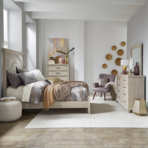 Liberty Furniture 902-BR-QPBDMC Queen Panel Bed, Dresser & Mirror, Chest