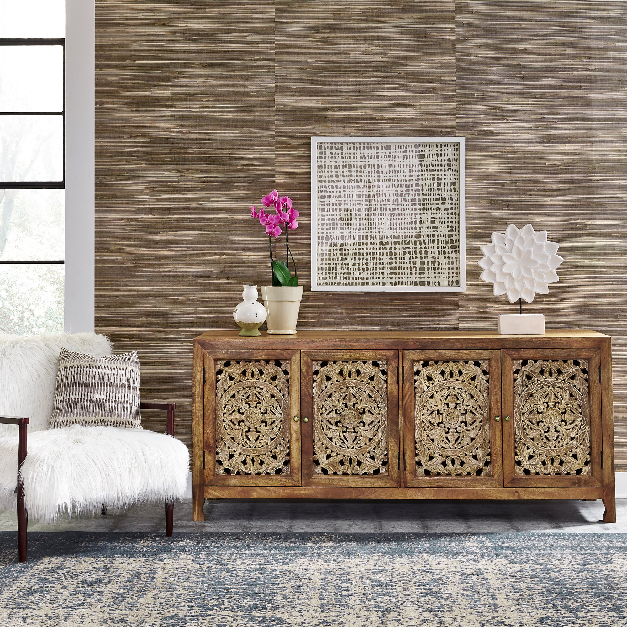 Liberty Furniture 2077-AC7432 74 Inch 4 Door Accent TV Stand