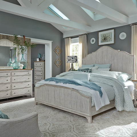 Liberty Furniture 652-BR-KPBDMC King Panel Bed, Dresser & Mirror, Chest