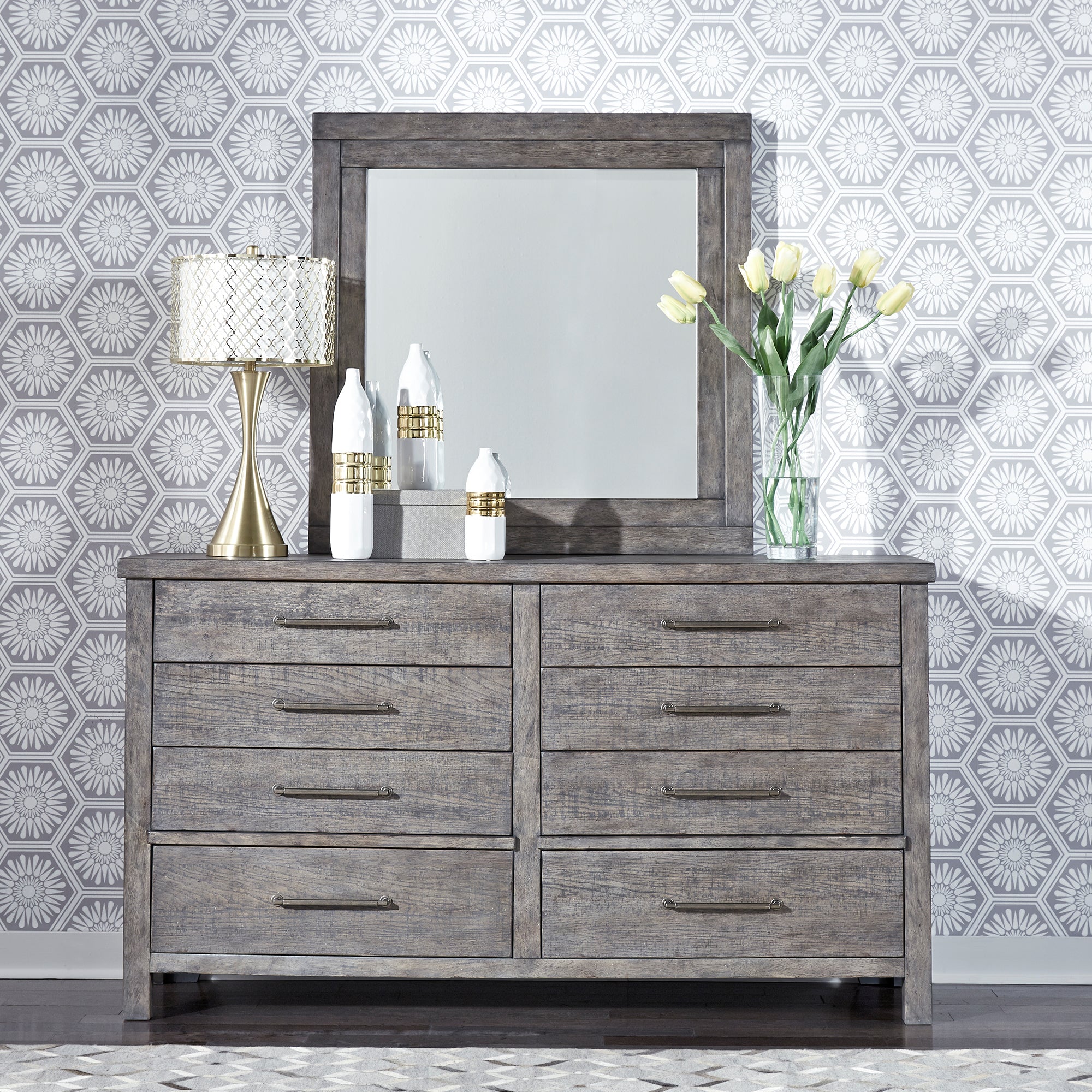 Liberty Furniture 406-BR-DM Dresser & Mirror