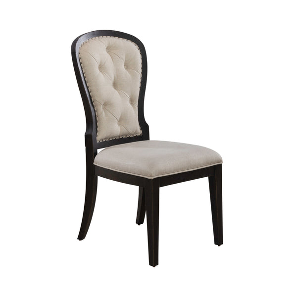 Liberty Furniture 615-C0501S-B Uph Tufted Back Side Chair - Black