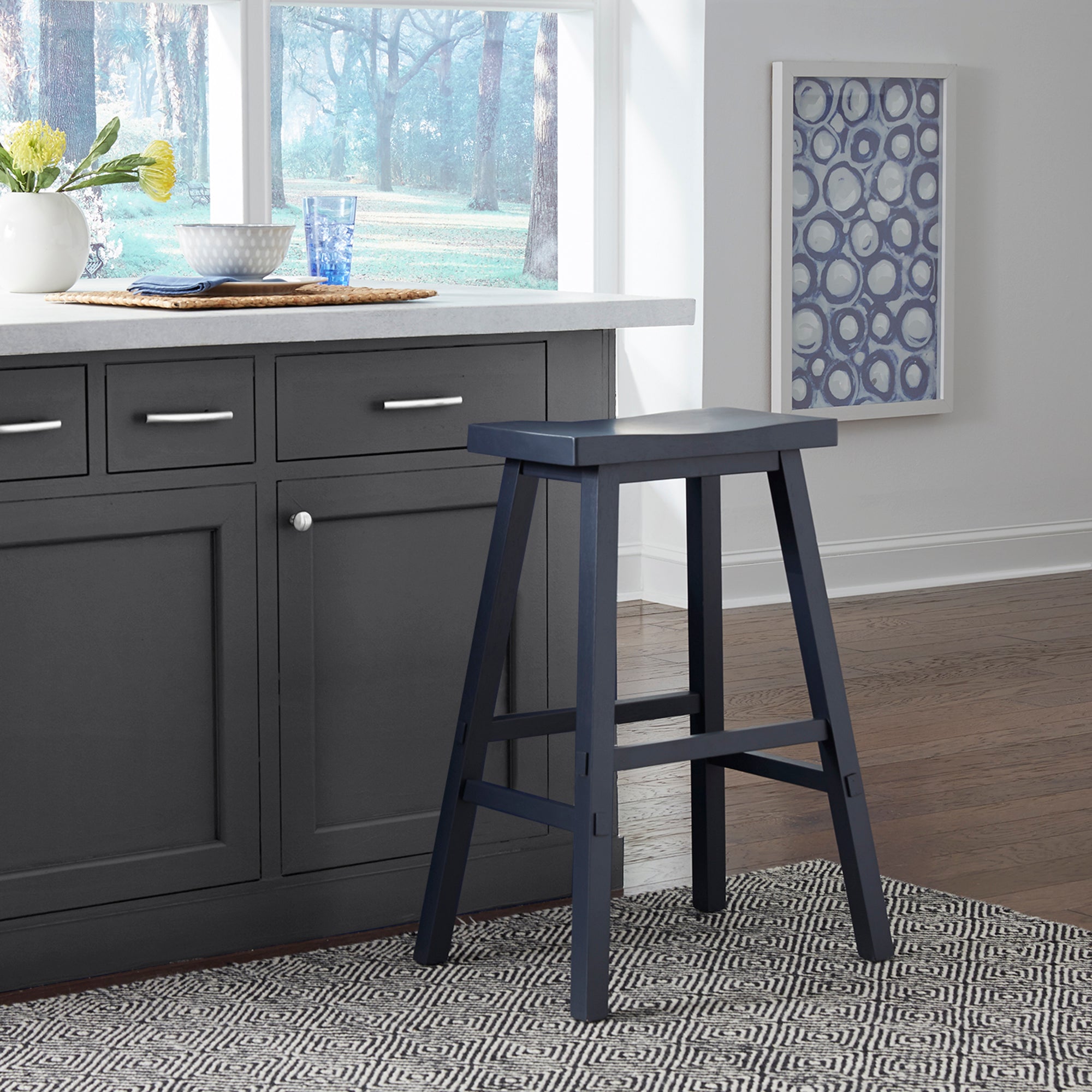 Liberty Furniture 38-B1830-N 30 Inch Sawhorse Stool- Navy