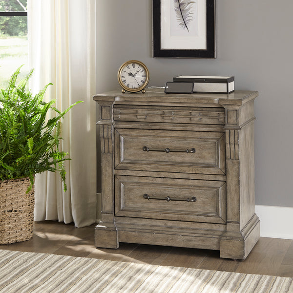 Liberty Furniture 711-BR61 3 Drawer Nightstand w/ Charging Station