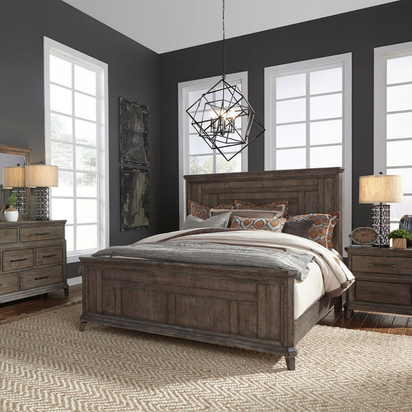 Liberty Furniture 823-BR-KPBDMN King Panel Bed, Dresser & Mirror, Night Stand
