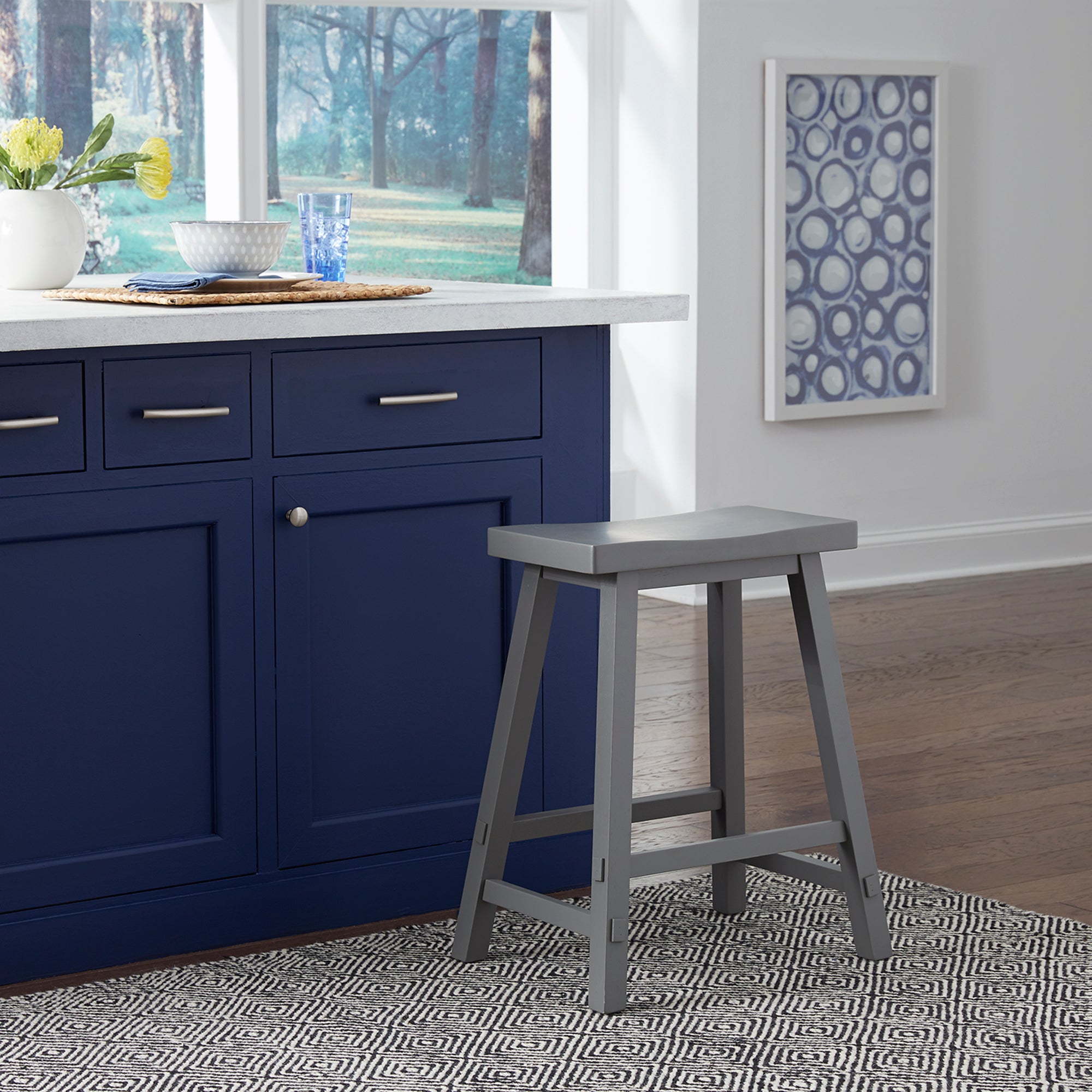 Liberty Furniture 38-B1824-G 24 Inch Sawhorse Counter Stool- Gray