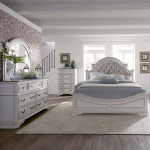 Liberty Furniture 244-BR-KUBDMC King Uph Bed, Dresser & Mirror, Chest