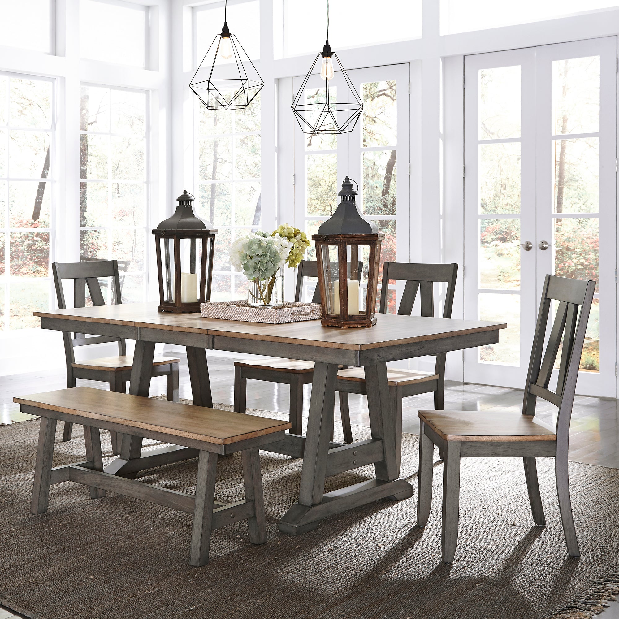 Liberty Furniture 62-CD-6TRS 6 Piece Trestle Table Set