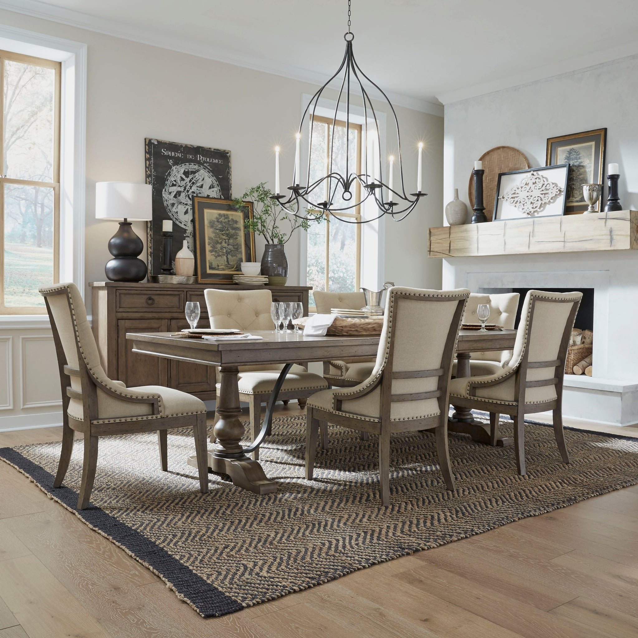 Liberty Furniture 615-DR-7TRS 7 Piece Trestle Table Set