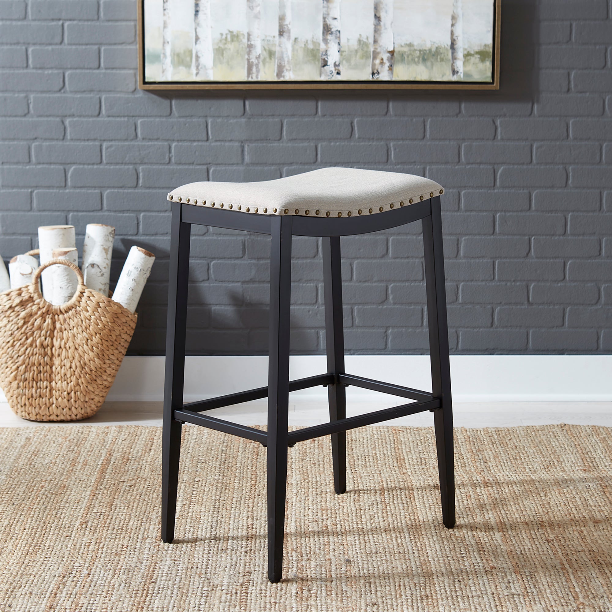 Liberty Furniture 179-B000130-B Backless Uph Barstool- Black